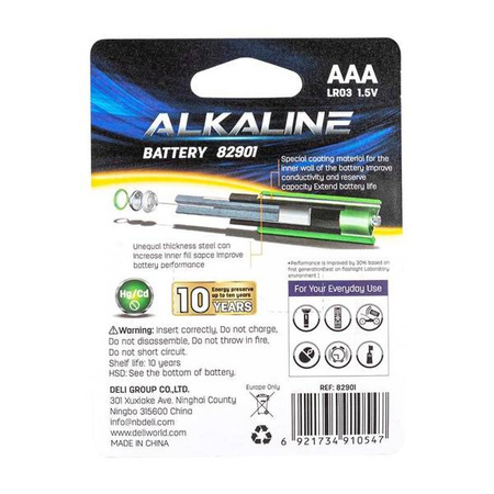 Deli AAA LR03 alkaline batteries 4+2 pcs