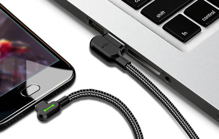 Mcdodo CA-5282 LED angled USB to USB-C cable, 1.8m (black)