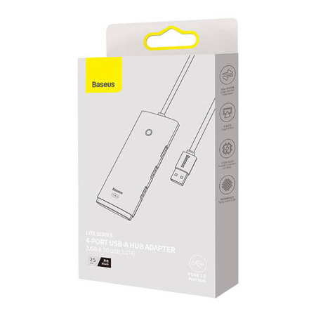 Baseus Lite Series 4in1 Hub USB to 4x USB 3.0 25cm (black)