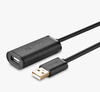 UGREEN US121 USB 2.0 extension cable, active, 15m (black)