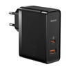 Baseus GaN5 Pro wall charger, USB-C + USB, 100W + cable (black)