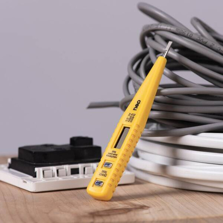 Deli Tools EDL8003 voltage tester, electronic, 12-250V (yellow)