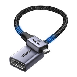 Ugreen HD182 | Kabel micro HDMI do HDMI | 8K 60Hz | 48Gbps | 0.2m | Czarny