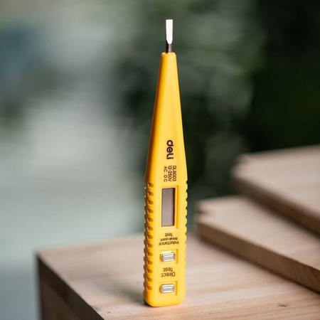 Deli Tools EDL8003 voltage tester, electronic, 12-250V (yellow)