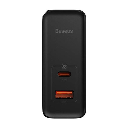 Baseus GaN5 Pro wall charger, USB-C + USB, 100W + cable (black)