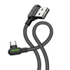 Mcdodo CA-5282 LED angled USB to USB-C cable, 1.8m (black)