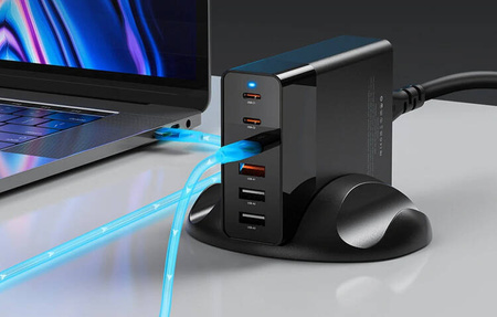 Blitzwolf BW-S25 | 75W wall charger, 3x USB + 3x USB-C (black)