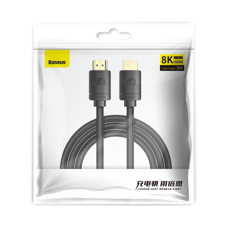 Baseus High Definition Series | HDMI 2.1 cable | 8K | 60Hz | 3D | HDR | 48GBPS | 2m Black