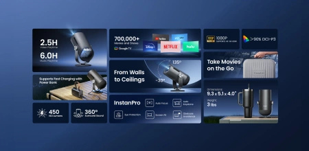 Dangbei Freedo | Przenośny inteligentny projektor z PowerBankiem