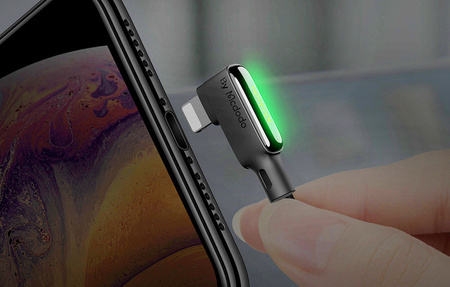 USB to Lightning cable, Mcdodo CA-7300, angled, 1.8m (black)