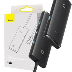 Baseus Lite Series 4in1 Hub USB to 4x USB 3.0 25cm (black)