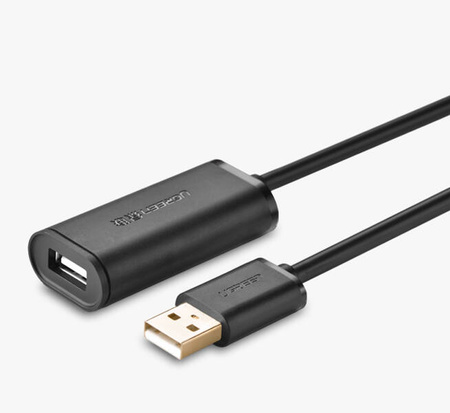 UGREEN US121 USB 2.0 extension cable, active, 10m (black)