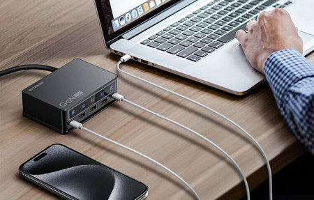 Blitzwolf BW-i9 | GaN 110W PD mains charger 3xUSB-A, 2xUSB-C (black)